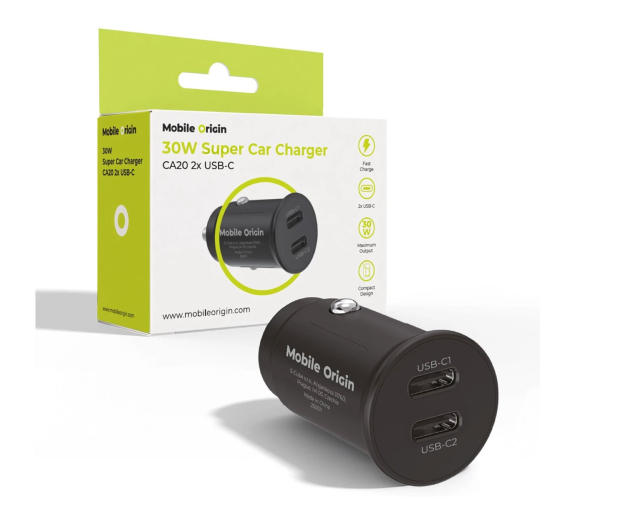 Mobile Origin Super Car Charger 30W CA20 - 2x USB-C MO-30WSCCH-CA20 - 1456659 - zdjęcie